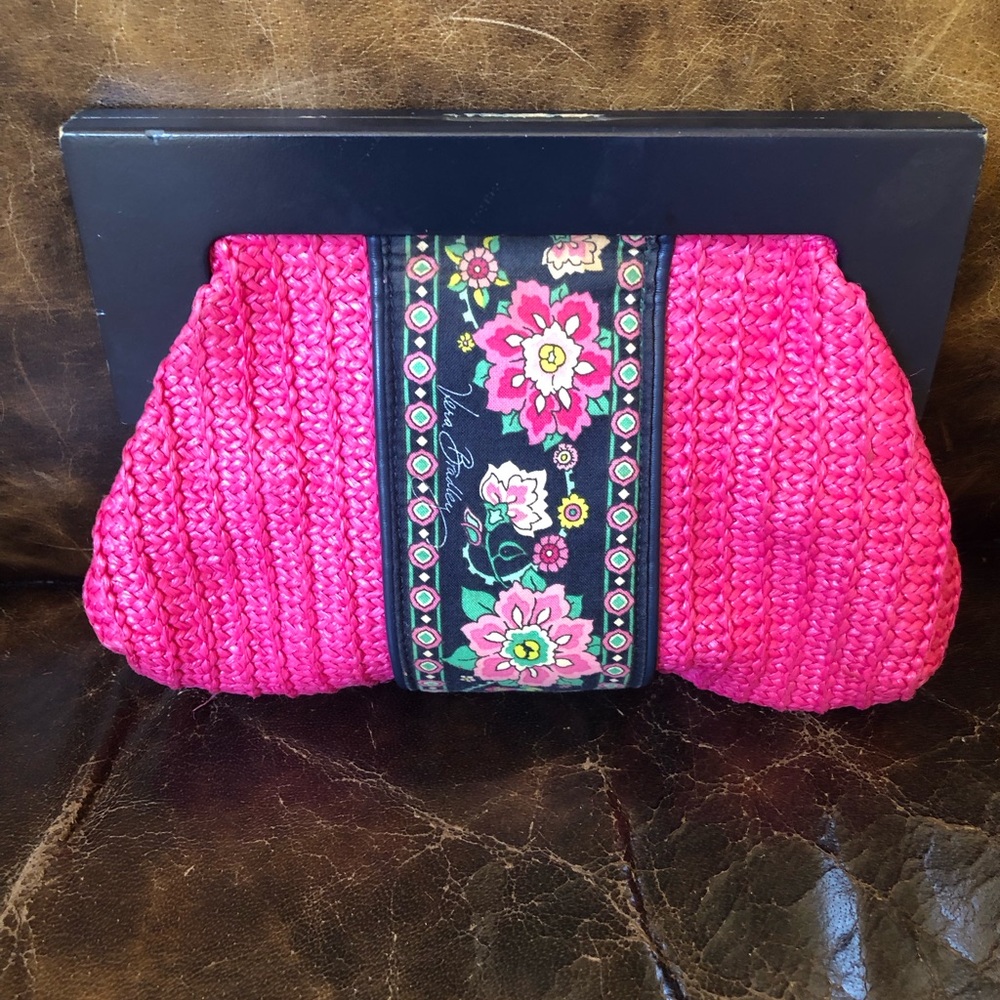 Vera Bradley Petal Paisley Straw Clutch